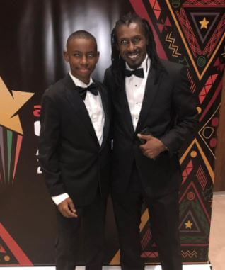 Aliou Cisse with his son Aliou Cisse Jr.